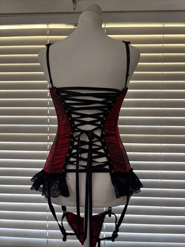 Vintage sexy goth corset - corset, set