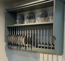 Wall Mounted Pine Plate Rack -
