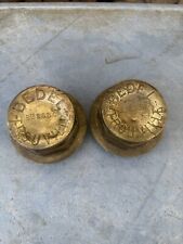 Pair Of Antique Brass Horse Carriage Cart Wheel Hub Caps