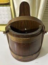 Vtg Wooden Half Barrow Rustic