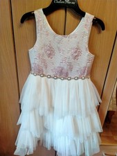 Couture Princess Pink Floral/White occasional Princess dress Size 9- 10 Years UK