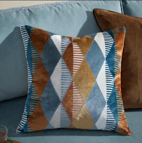 Metro harlequin velvet square - velvet,