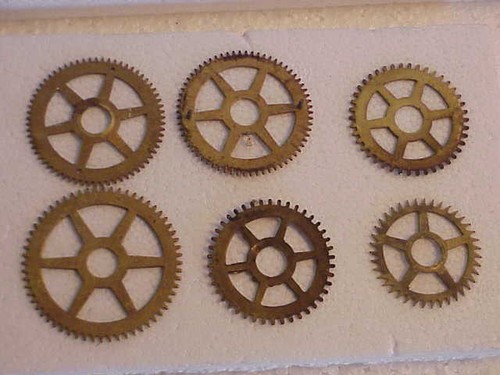 Used brass spoke clock gears - used,