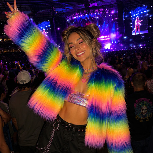 Ailubaodan rainbow faux fur - faux,
