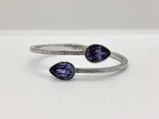 Warren James Swarovski Crystal Purple Teardrop Shaped Hinged Bangle Bracelet