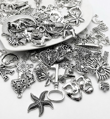 Jewellery making silver charms - jewellery,