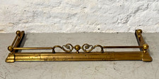 Vintage Solid Brass Ornate Fire Fender – Adjustable – 118cm Width –Floral Detail