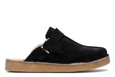 Clarks Trek Mule 26168618 Mens Black Suede Loafers & Slip Ons Casual Shoes