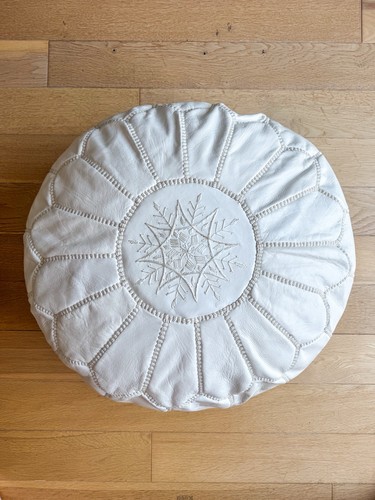 Moroccan leather white - moroccan,
