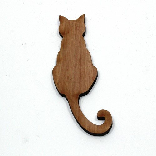 Halloween cat wood - wood, sitting