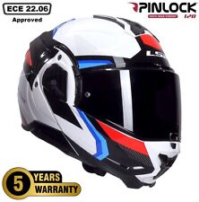 LS2 FF910 ADVANT II MODULAR FLIP FRONT FULL FACE MOTORCYCLE HELMET TRIPLE WHITE
