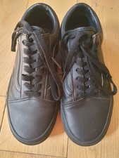 Vans Classic Tumble Old Skool Skate Shoes Black Leather Size UK 3.5