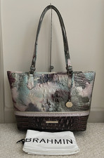 Brahmin JASPER Medium ASHER Leather Shoulder Tote Bag NIRVANA Plum Green NWT