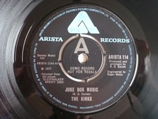 The Kinks Juke Box Music 7" Vinyl UK 1977 Arista Demo Promo A1/B1 Single EXC