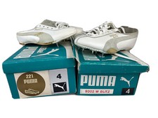 Vintage PUMA Youth Track Shoes Size 4 Lot 2 Pairs NOS Kids White Spikes 70s