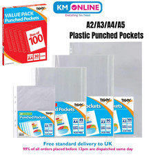 A1 A2 A3 A4 A5 Clear Multi-Punched Pockets Filing Wallets Files Document Sleeves