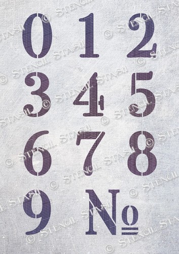Numbers industrial stencil - industrial, 5