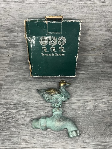 Vintage brass duck garden tap - brass,