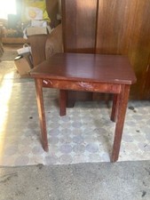 Small Square Wooden Dining Table with Detachable Legs & Wood Effect Melamine Top