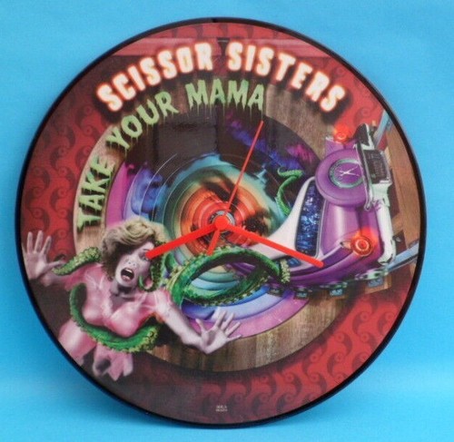 Scissor sisters clock upcycled - clock,