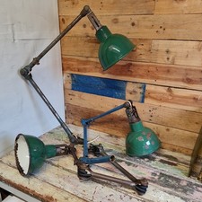 Vintage Industrial Dugdills Wall Desk Table Lamp Lights x 3 office home workshop