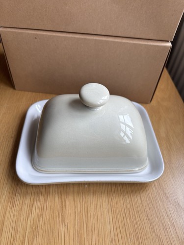 Denby linen butter dish - linen,