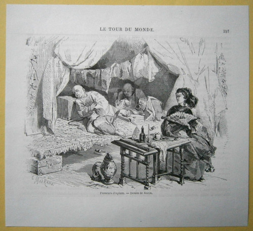 1860 print opium smokers - print,
