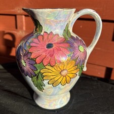 Old Court Ware Lustre Lustreware Floral Jug Pitcher 7.25” Tall Fryer & Sons