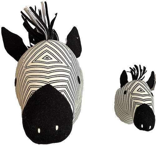 Kids stuffed zebra wall heads - zebra,