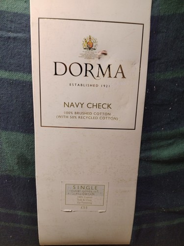 Dorma navy check single - dorma, duvet