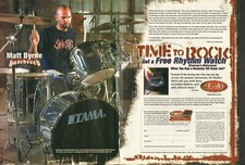 2002 2pg Print Ad of Tama Rockstar RD Drum Kit w Matt Byrne of Hatebreed