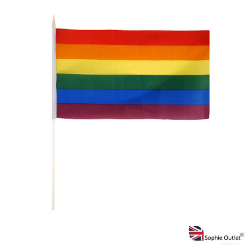 Rainbow handheld waving flag - waving,