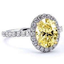 3Ct Oval Cut Canary Yellow