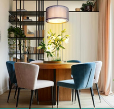 Round Ceiling Light 2-Tier Lamp Shade Light Fitting Shade Grey Light Shade