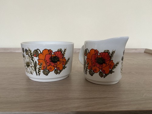Meakin poppy sugar bowl - g,