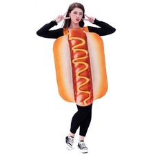 Unisex Adult Hot Dog Costume Fancy Dress Halloween Cosplay Masquerade Outfit UK