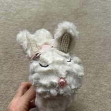 Children’s Lovely furry Warm Winter Bunny Ear Muffs glitter pearl 