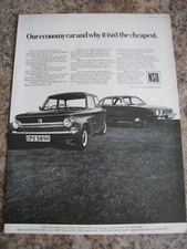 NSU CARS PRINZ 4 Ro80 WANKEL ENGINE SUSSEX 1970 ADVERT A4 FILE 33