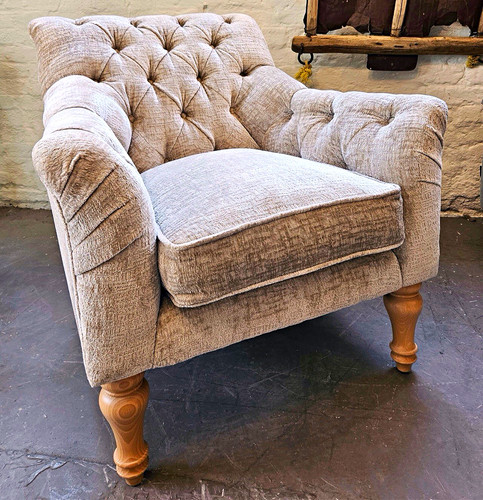 Button back armchair - armchair, dark