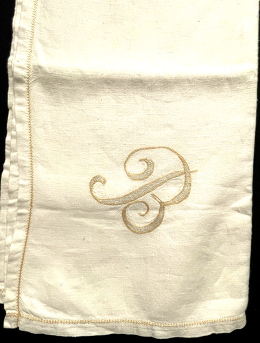 Vintage linen table cloth with - vintage,