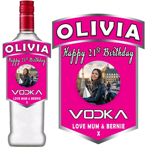 Photo personalised pink bottle - photo,