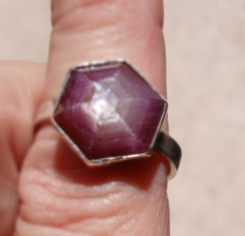 Ruby star faceted sterling - ruby,