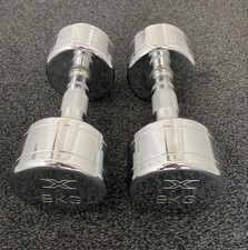 CHROME DUMBBELLS 9KG X 2