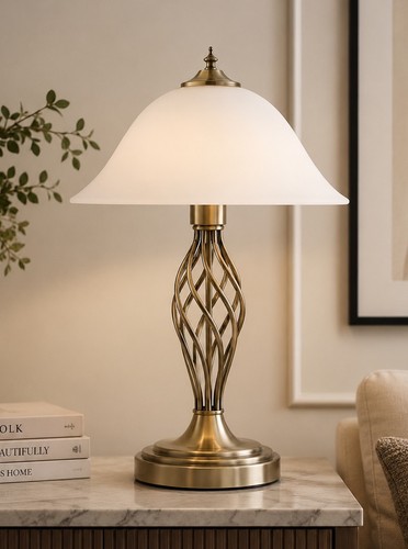 Barley twist table - barley, lamp