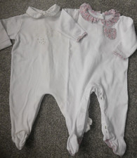 2 X BABY GIRLS BABYGROWS/SLEEPSUITS 3-6M MAMAS & PAPAS & MATALAN