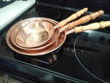 Set of 3 handmade Copper pan