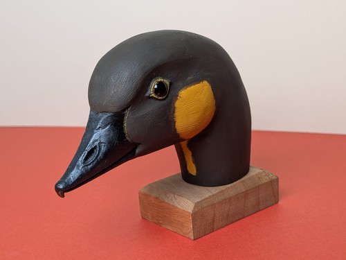 Hand carved wooden goose bird - hand,