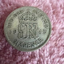 KING GEORGE VI SIXPENCE - 1946
