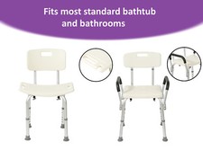 Adjustable Shower Bath Chair with Armrest Seat Disability Aid Medical Bench