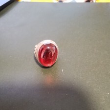 Vintage Naga land red crystal men's dress ring - UK size X